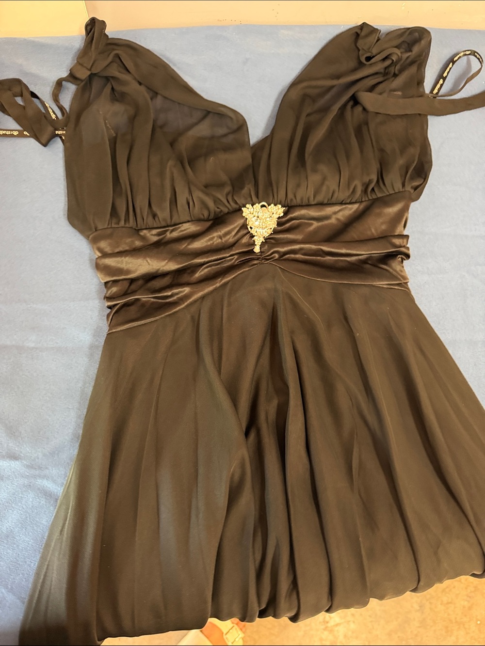 Black Mini Dress with Gold Accent